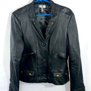 Metro 7 Leather Blazer Style Jacket Size 14 Fits Small